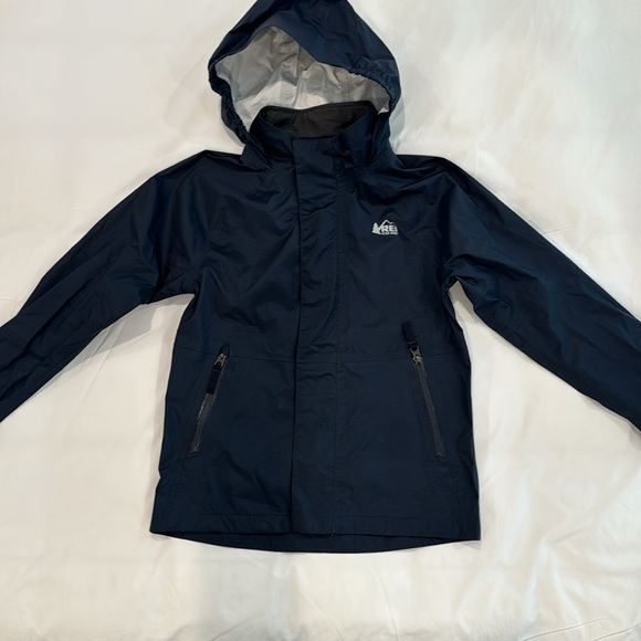 REI co-op kids size small navy blue windbreaker rainier rain jacket - Picture 2 of 11